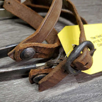 VINTAGE WW1 Military Rowel Spurs, 2 Piece Leather Spur Straps *gc, mnr rust, antique