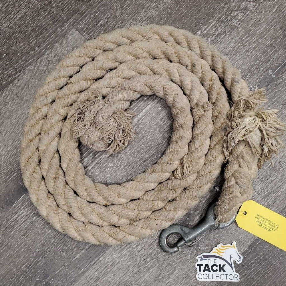 V.Heavy & Thick Cotton Lead Rope *gc, older, dirty, dingy, oxidized, snags, rubs, discolored & stains