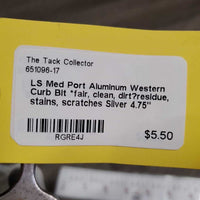 LS Med Port Aluminum Western Curb Bit *fair, clean, dirt?residue, stains, scratches