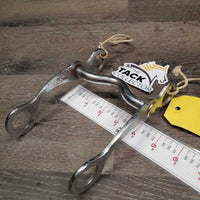 SS Med Port Western Curb Bit, string chin strap *gc/fair, clean, dirt?residue, scratches, rust