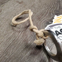 SS Med Port Western Curb Bit, string chin strap *gc/fair, clean, dirt?residue, scratches, rust
