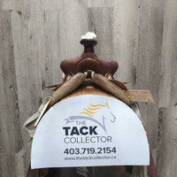 12" Western Saddle, 18" Cinch, Tapadero Stirrups, 2 Grey Nylon Straps (Latigos)
