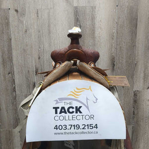 12" Western Saddle, 18" Cinch, Tapadero Stirrups, 2 Grey Nylon Straps (Latigos)