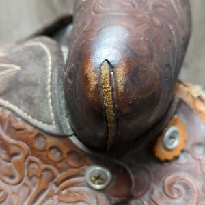 12" Western Saddle, 18" Cinch, Tapadero Stirrups, 2 Grey Nylon Straps (Latigos)