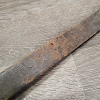NOT FOR USE: Wide Flat Driving Rein? Leather Strap, Buckle, snap *fair, cracks, dry, dirt, slices, scraped, gouges, thin