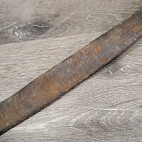 NOT FOR USE: Wide Flat Driving Rein? Leather Strap, Buckle, snap *fair, cracks, dry, dirt, slices, scraped, gouges, thin