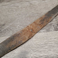 NOT FOR USE: Wide Flat Driving Rein? Leather Strap, Buckle, snap *fair, cracks, dry, dirt, slices, scraped, gouges, thin
