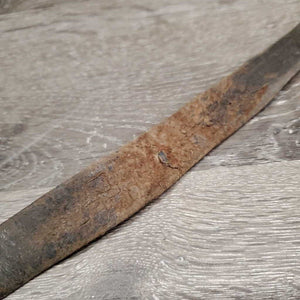 NOT FOR USE: Wide Flat Driving Rein? Leather Strap, Buckle, snap *fair, cracks, dry, dirt, slices, scraped, gouges, thin