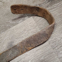 NOT FOR USE: Wide Flat Driving Rein? Leather Strap, Buckle, snap *fair, cracks, dry, dirt, slices, scraped, gouges, thin
