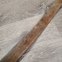 NOT FOR USE: Wide Flat Driving Rein? Leather Strap, Buckle, snap *fair, cracks, dry, dirt, slices, scraped, gouges, thin
