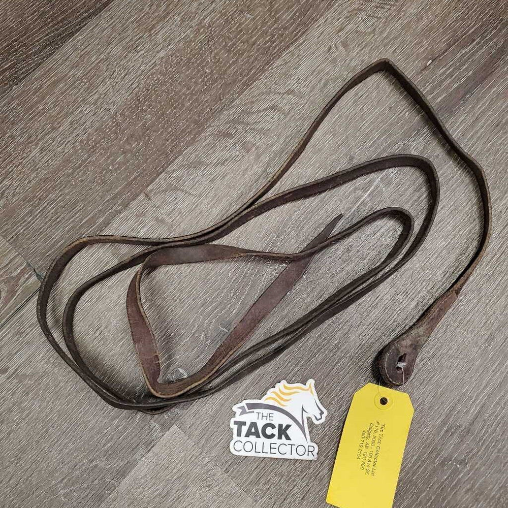 NOT FOR USE: 1 ONLY thin Leather Western Split Rein *fair, cracked, dry, dirt, rubs, scrapes, stretched