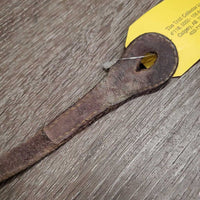 NOT FOR USE: 1 ONLY thin Leather Western Split Rein *fair, cracked, dry, dirt, rubs, scrapes, stretched
