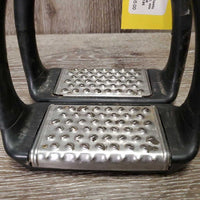 Pr Wide Base Plastic Flexi Stirrup Irons, grips *vgc, mnr dirt, scrapes, stains & residue
