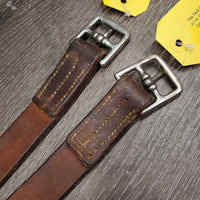 Thick Wide Stirrup Leathers *gc, older, clean, cracked, rubs, scrapes, stains, dents, xholes, UNSTITCHED
