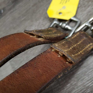 Thick Wide Stirrup Leathers *gc, older, clean, cracked, rubs, scrapes, stains, dents, xholes, UNSTITCHED