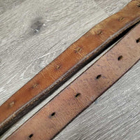 Thick Wide Stirrup Leathers *gc, older, clean, cracked, rubs, scrapes, stains, dents, xholes, UNSTITCHED

