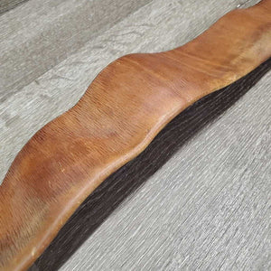 Vintage Trifold Leather Girth, 1x Els *gc, older, clean, hard/curled edge, dry, stains, v.long els, hand stitched ends, UNSTITCHED