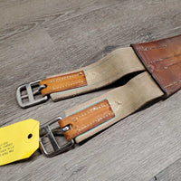 Leather Girth, 1x Elastic *gc, clean, older, scratches, stains, older, deep creases & hollow spots