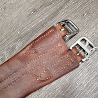Leather Girth, 1x Elastic *gc, clean, older, scratches, stains, older, deep creases & hollow spots
