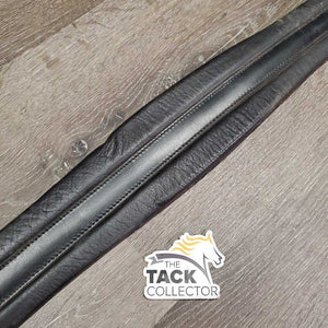 Soft Wide Padded Leather Girth 1x Elastic *xc, clean, mnr stain, rubs, pilly elastic