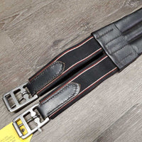 Soft Wide Padded Leather Girth 1x Elastic *xc, clean, mnr stain, rubs, pilly elastic
