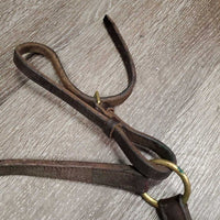 Thick Hvy Wide Braided Leather Breastplate, Running Martingale *gc, dirt, residue, oxidized, older, xholes, gunk, stiff, chips