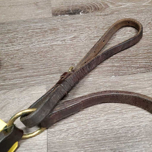 Thick Hvy Wide Braided Leather Breastplate, Running Martingale *gc, dirt, residue, oxidized, older, xholes, gunk, stiff, chips