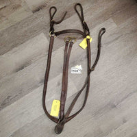 Thick Hvy Wide Braided Leather Breastplate, Running Martingale *gc, dirt, residue, oxidized, older, xholes, gunk, stiff, chips