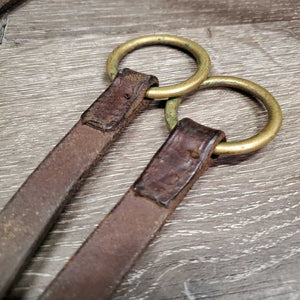 Thick Hvy Wide Braided Leather Breastplate, Running Martingale *gc, dirt, residue, oxidized, older, xholes, gunk, stiff, chips