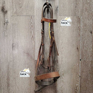 Flat Soft Leather Bridle *gc, older, mnr dirt, edge scrapes, fading, twist