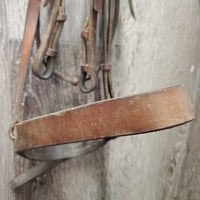 Flat Soft Leather Bridle *gc, older, mnr dirt, edge scrapes, fading, twist