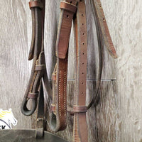Flat Soft Leather Bridle *gc, older, mnr dirt, edge scrapes, fading, twist
