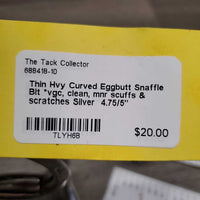 Thin Hvy Curved Eggbutt Snaffle Bit *vgc, clean, mnr scuffs & scratches
