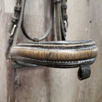 Rsd Bridle, Buckles, Braided Reins *gc, No Flash, clean, dirty seams, tight keepers, creases, dry, stiff, scrapes, faded, repaired reins