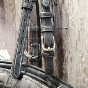Rsd Bridle, Buckles, Braided Reins *gc, No Flash, clean, dirty seams, tight keepers, creases, dry, stiff, scrapes, faded, repaired reins