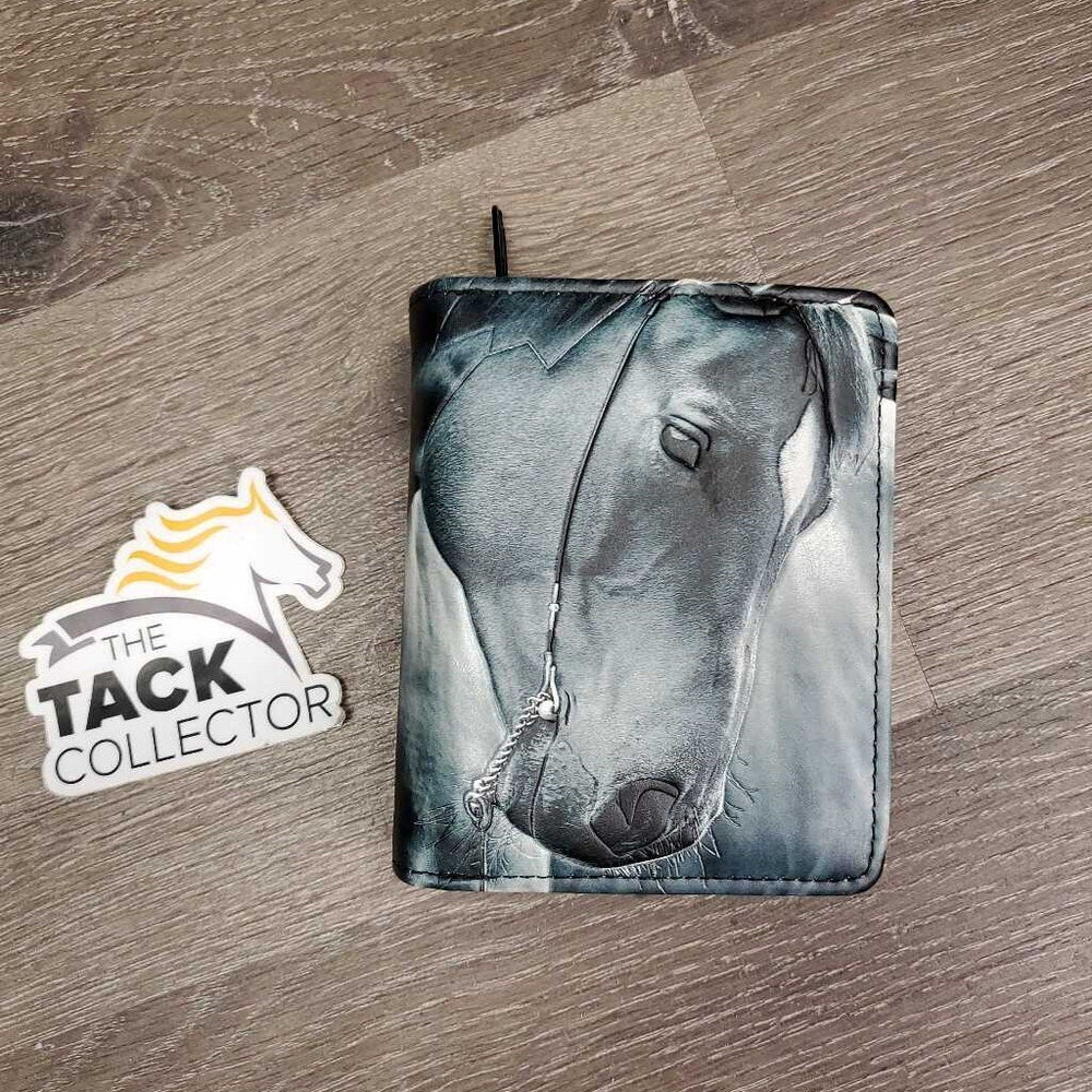 Folding Leather Coin Purse - Wallet, Zipper & Magnet *vgc/xc, mnr dirt?stain & rubs