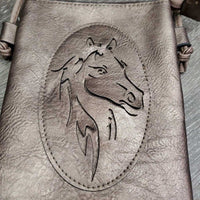 Soft Leather Shoulder Purse, Fine Leather Shoulder Strap, Horse Head *like new