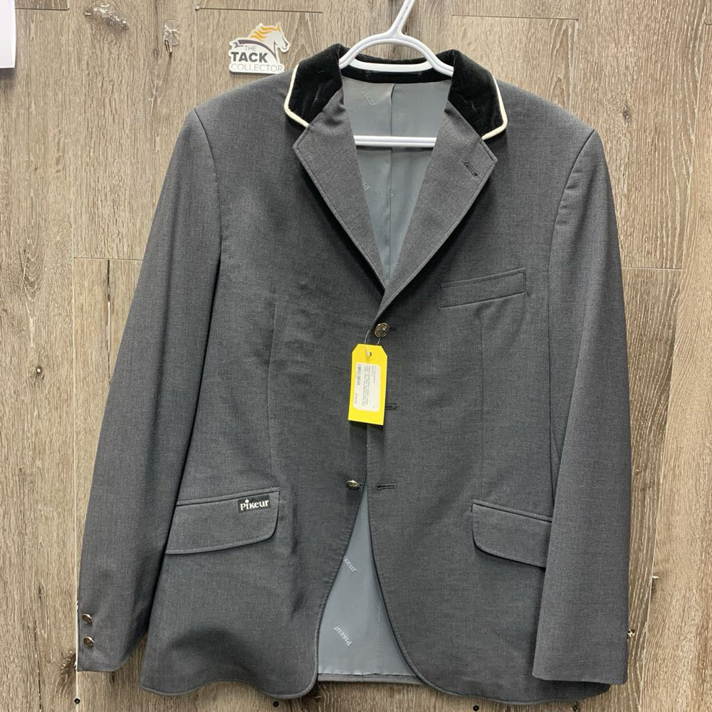 MENS Show Jacket, velvet collar *gc, older, puckers, mnr hair, faded collar