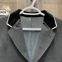 MENS Show Jacket, velvet collar *gc, older, puckers, mnr hair, faded collar
