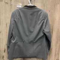 MENS Show Jacket, velvet collar *gc, older, puckers, mnr hair, faded collar