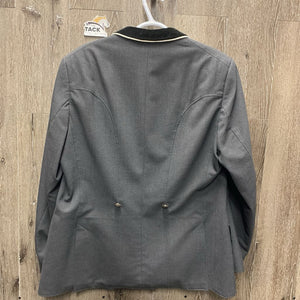 MENS Show Jacket, velvet collar *gc, older, puckers, mnr hair, faded collar