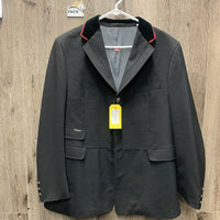 MENS Show Jacket, velvet collar *gc, older, faded, puckers, loose cuffs
