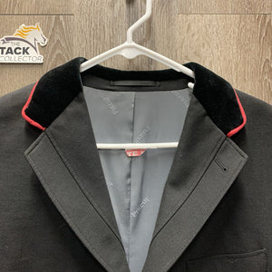 MENS Show Jacket, velvet collar *gc, older, faded, puckers, loose cuffs