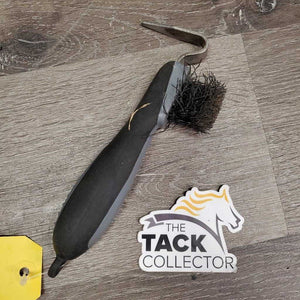 Thick Plastic Hoof Pick, bristles *gc, dirt, scratches, bent bristles