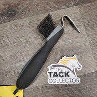 Thick Plastic Hoof Pick, bristles *gc, dirt, scratches, bent bristles