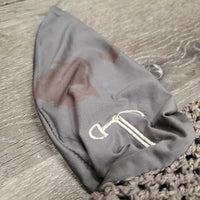 Tie Down Crochet Ear Bonnet Fly Veil, 2x bling, 2x piping *gc, stains, snags, sm hole, older?