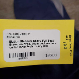 Sticky Full Seat Breeches *vgc, seam puckers, mnr curled inner waist