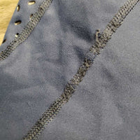 Unlined Sticky Full Seat Riding Tight Breeches, Pull On, 2 Thigh Pockets *gc/fair, UNSTITCHED leg, threads. cracking logos, seam rubs/frays
