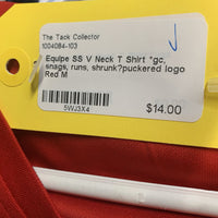 SS V Neck T Shirt *gc, snags, runs, shrunk?puckered logo

