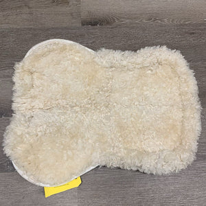 Quilt Sheepskin Half Pad *fair, stiff, crunchy, clumpy, puckered, cut tabs, rubbed